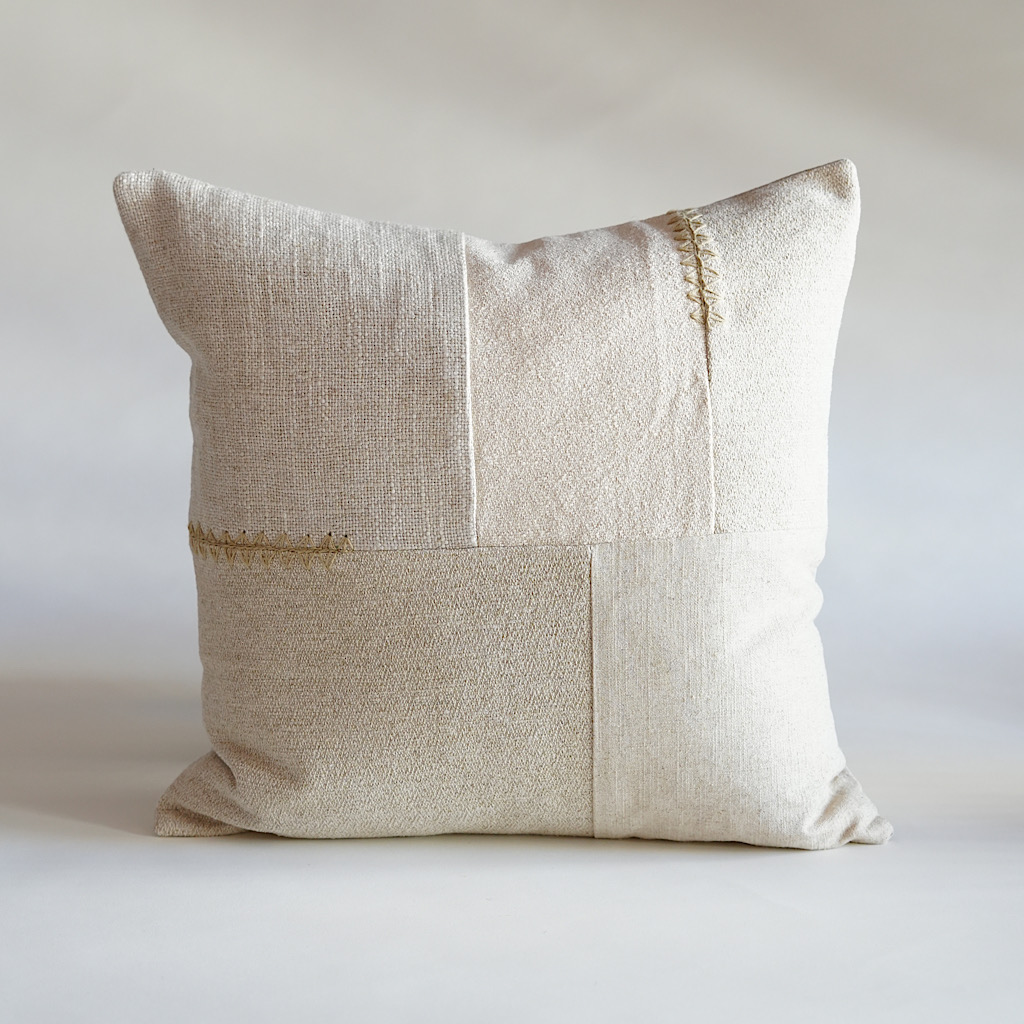 Natural Patch Square Cushion Cover