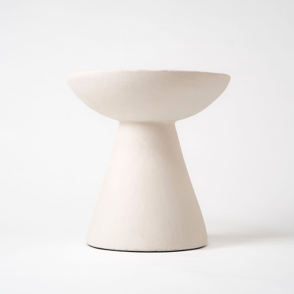 Convex cream side table