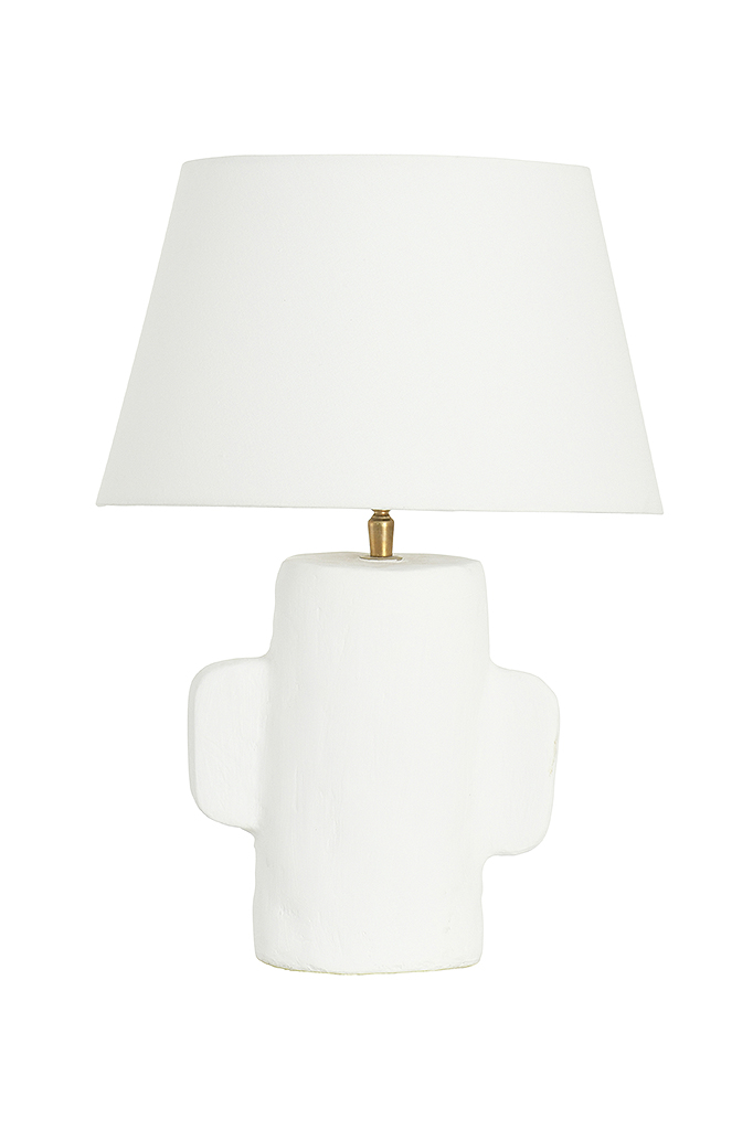 Paper Mache Side Lamp (CM):- 22x22x30 Shade Size:- 40x40x28