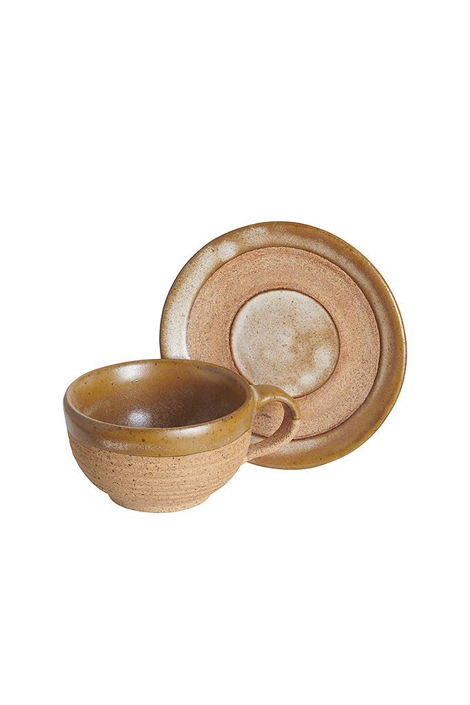 Half Glaze Ceramic Tea sauzer (sand brown)