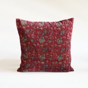 Maroon Floral Velvet Cushion Cover