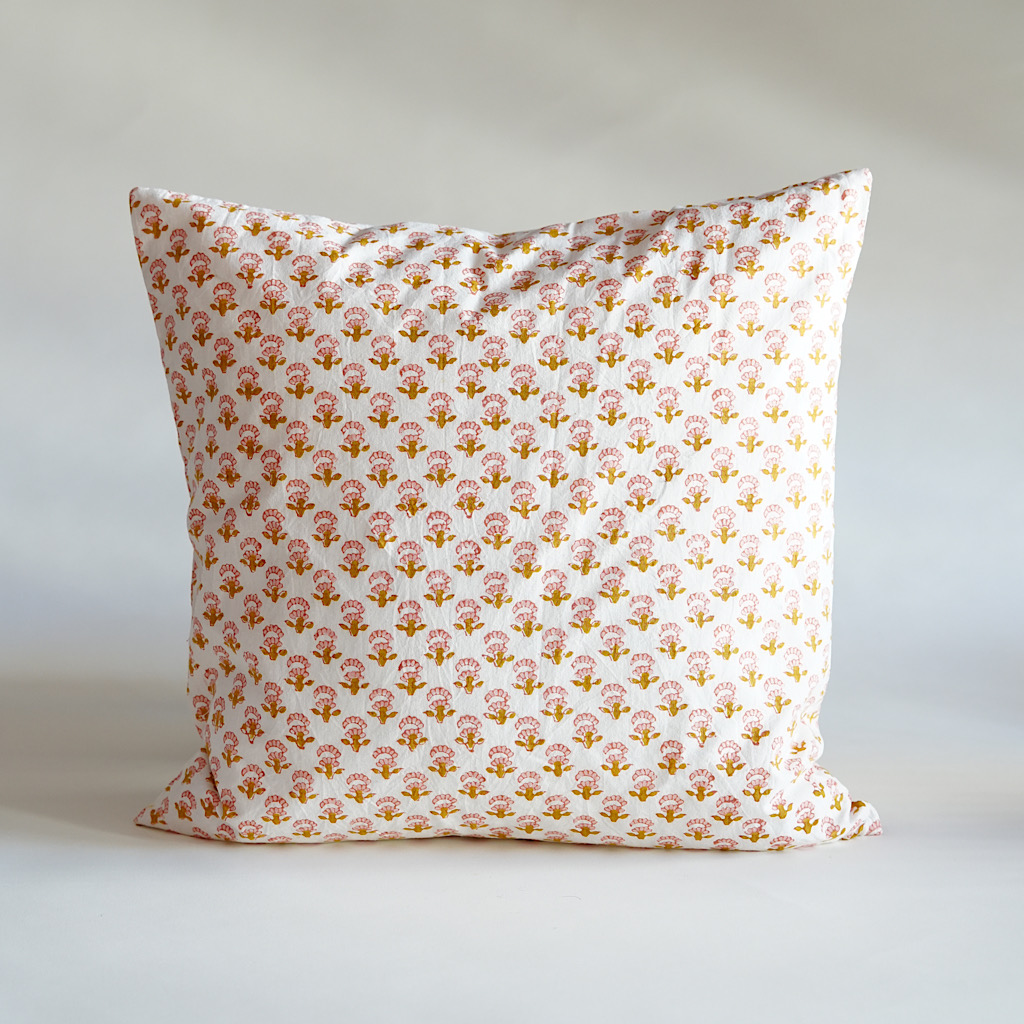Royal Garden Pink Flowers Cushion Cover