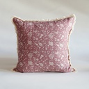 Purple Linen Floral Cushion Cover