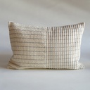 Offwhite Textured Striped Cushion Cover