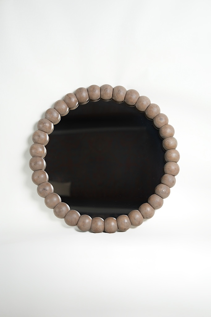 CIRCLE WOODEN BALL FRAMED MIRROR