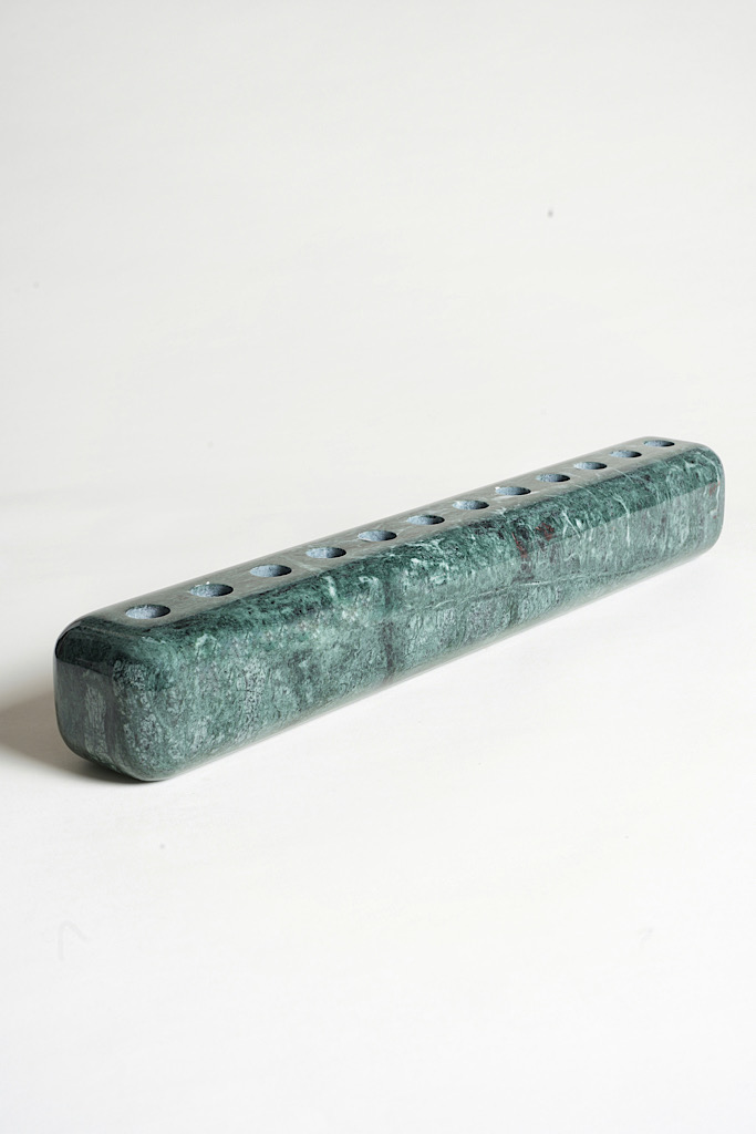 INDIAN GREEN MARBLE 12-CANDLE HOLDER