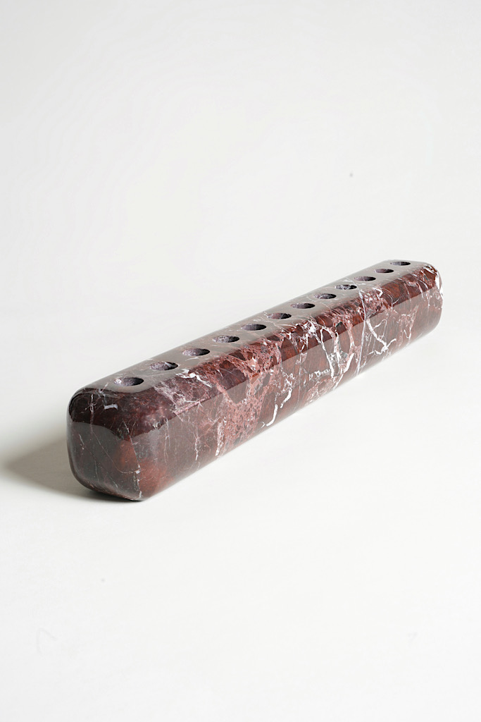 ROSSO LEVANTO MARBLE 12-CANDLE HOLDER
