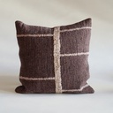 Brown with Jute Strips Cushion Cover